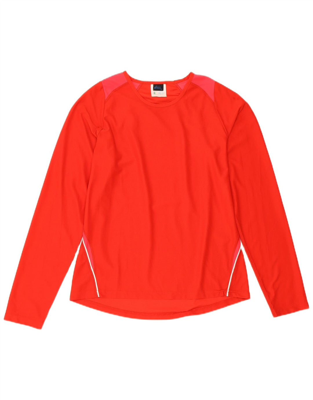 ASICS Damen Top Langarm UK 10 Small Rot Colourblock Polyester