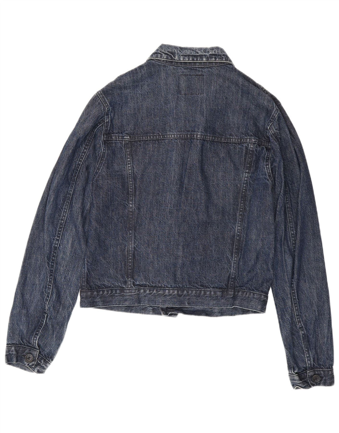 Sisley Damen Jeansjacke UK 14 Medium Marineblau Baumwolle