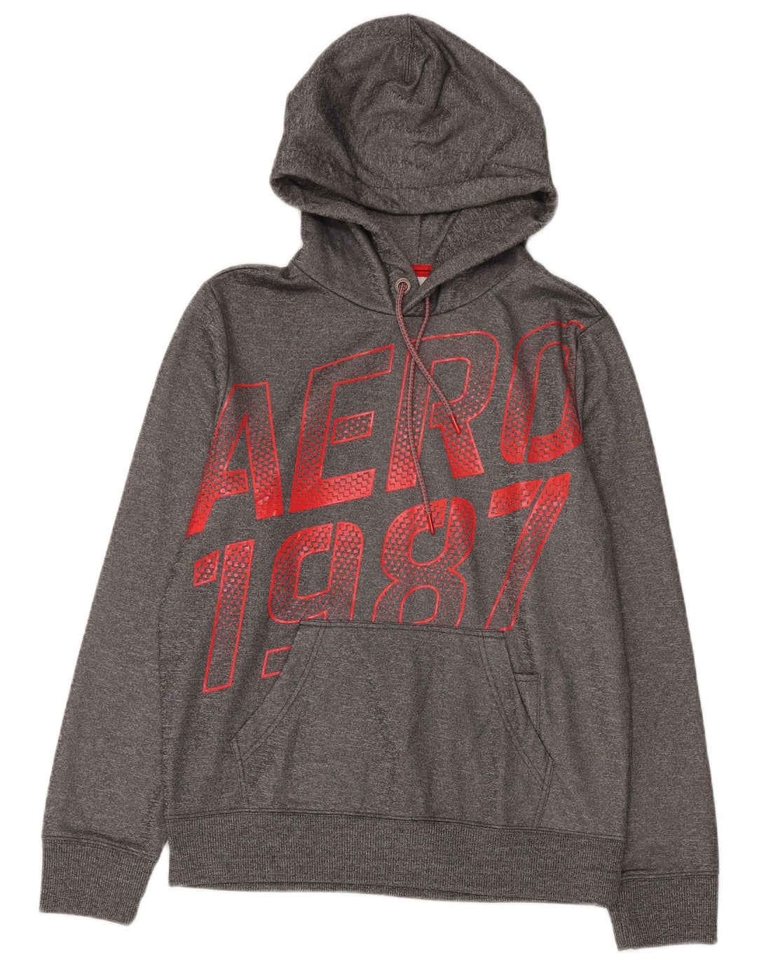 Aeropostale Herren-Kapuzenpullover mit Grafik, mittelgrau geflecktes Polyester