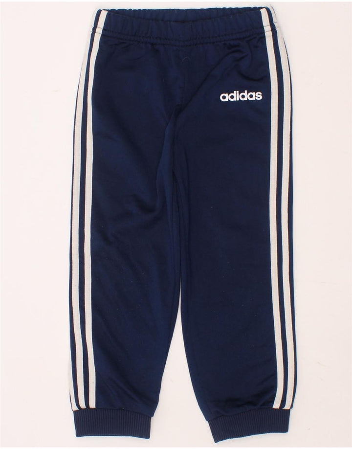 ADIDAS Boys Tracksuit Trousers Joggers 2-3 Years Navy Blue Polyester Vintage Adidas and Second-Hand Adidas from Messina Hembry 
