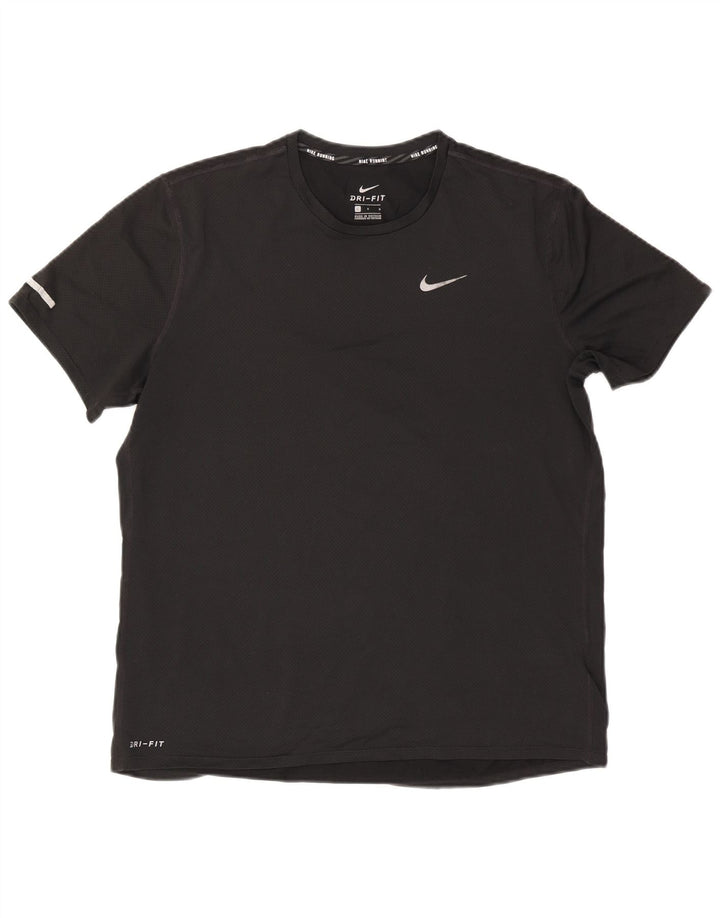Nike Herren Dri Fit T-Shirt Top Large Schwarz Polyester