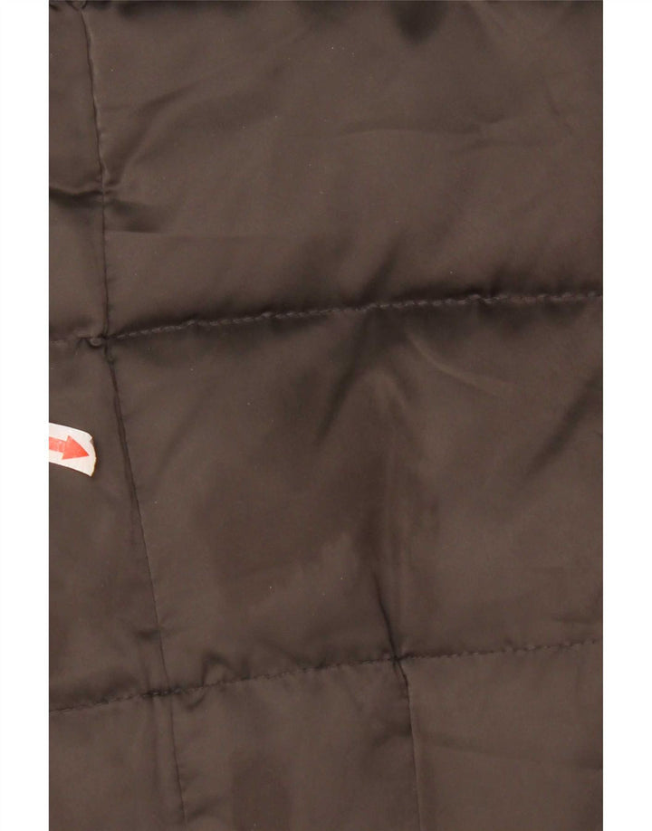 Zara Wattierter Damenmantel mit Kapuze, UK 12, Mittelbraun, Polyester