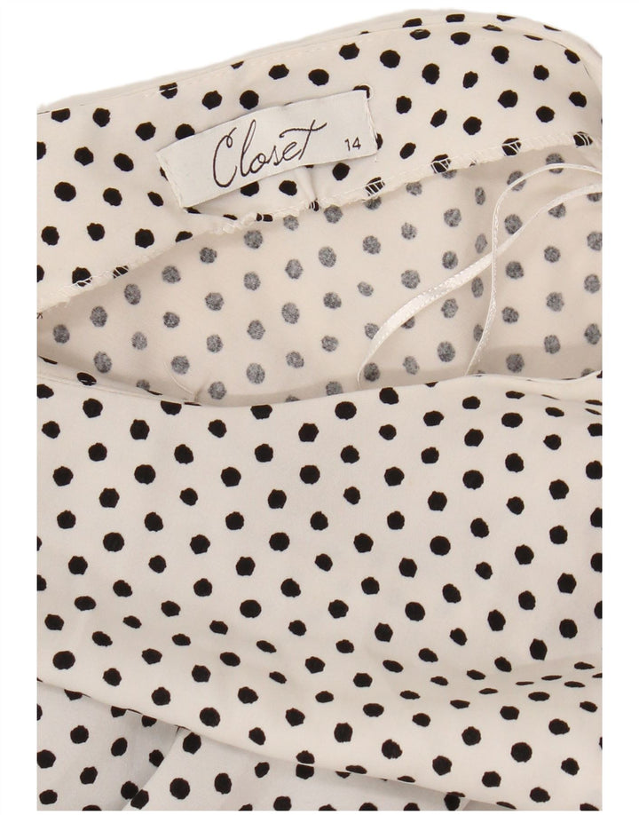 CLOSET Ärmelloses Etuikleid für Damen, UK-Größe 44, mittelgroß, schwarz gepunktet