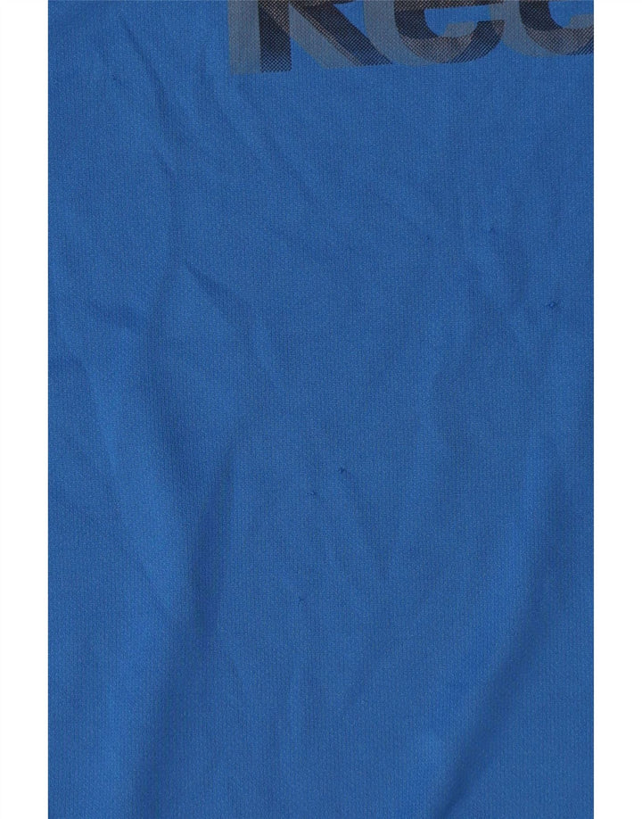 Reebok Herren Grafik-T-Shirt-Oberteil Mittelblaues Colourblock-Polyester