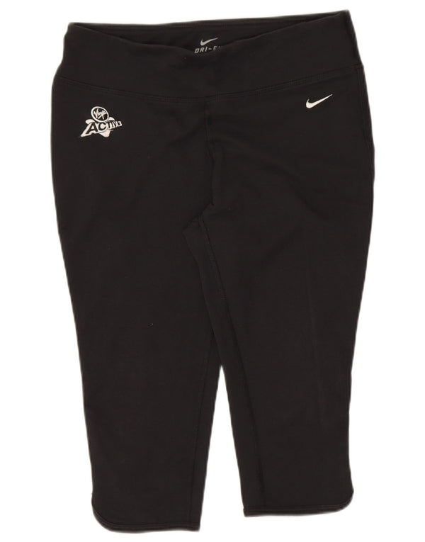 Nike Damen Dri Fit Bermuda Sport Shorts UK 8/10 Small Schwarz Baumwolle