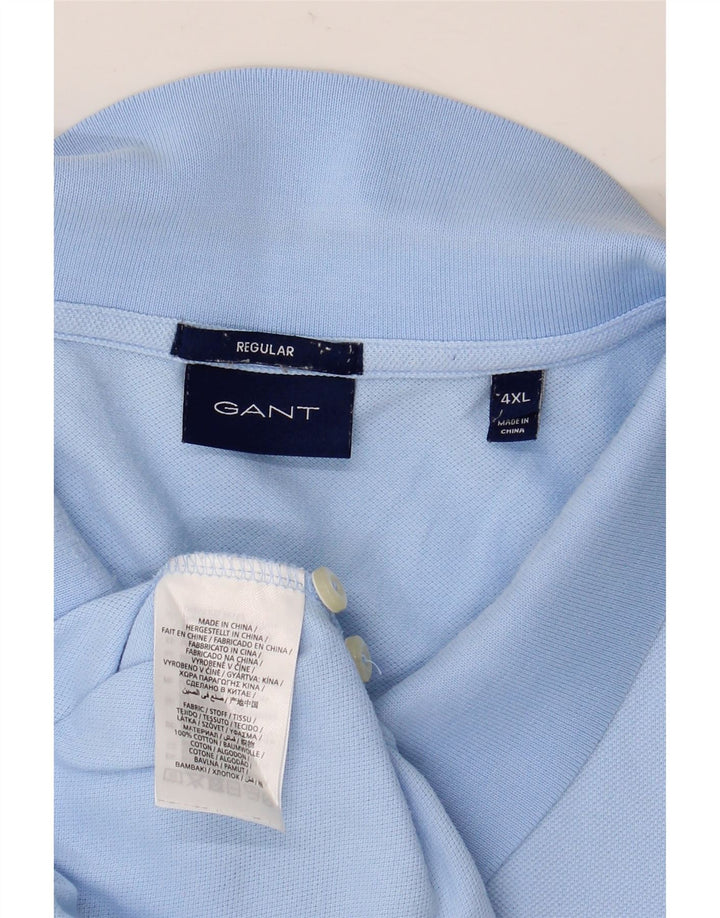 GANT Herren-Poloshirt mit normaler Passform, 4XL, blaue Baumwolle