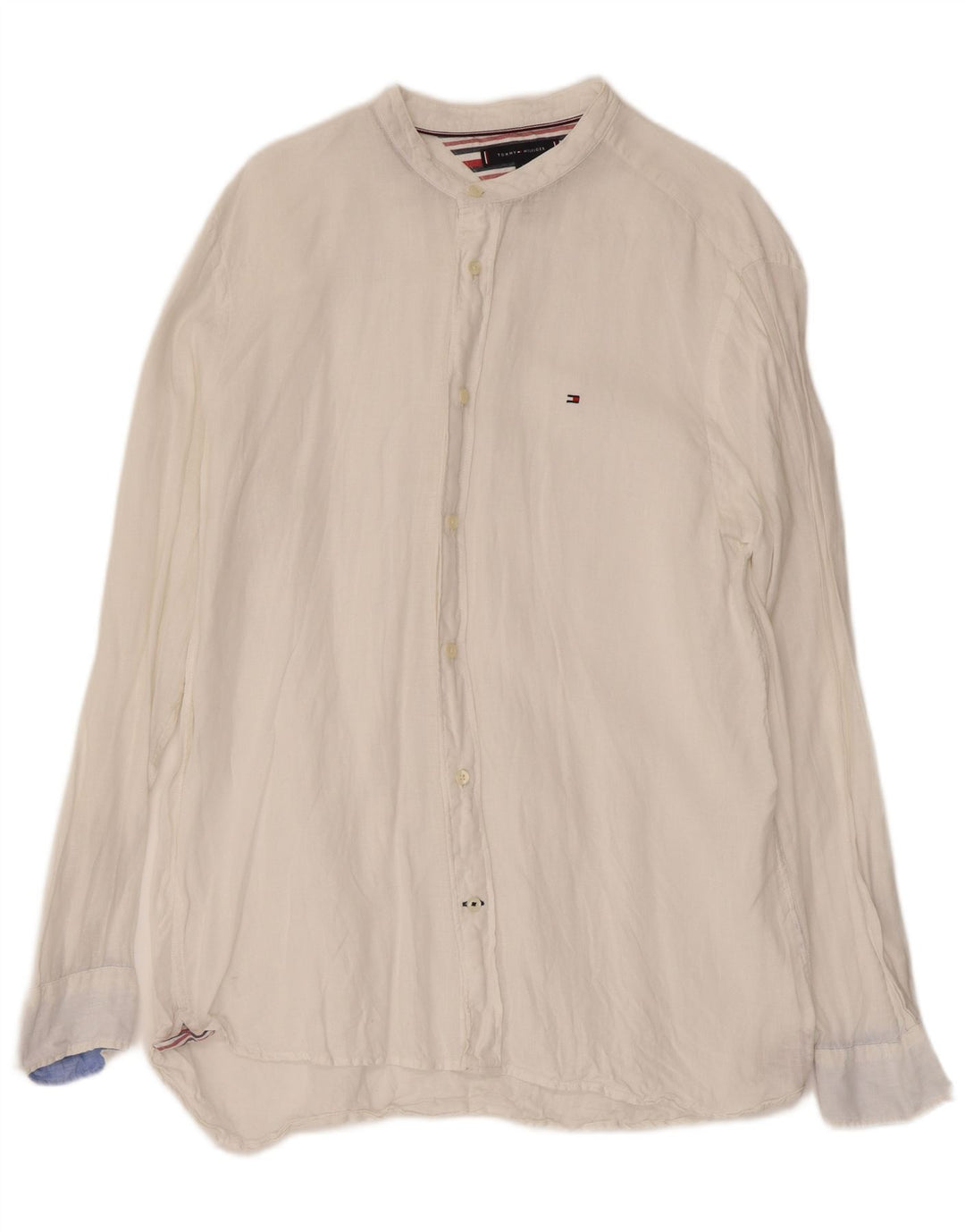 TOMMY HILFIGER Herren-Hemd mit normaler Passform, großes weißes Leinen