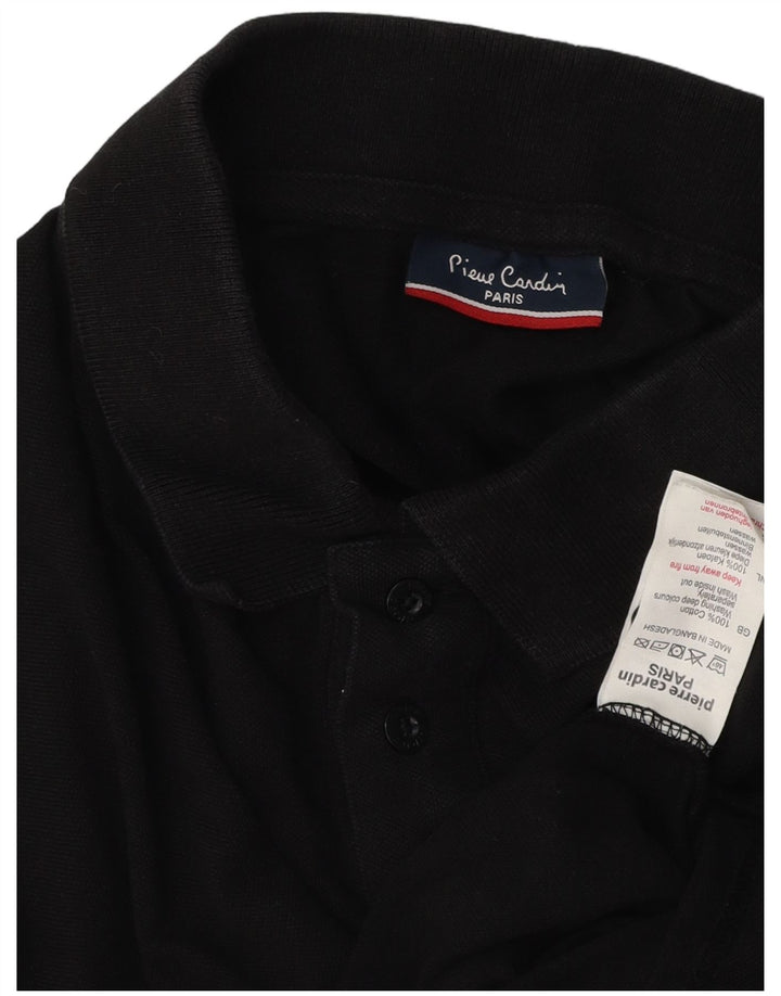 Pierre Cardin Herren-Poloshirt, groß, schwarze Baumwolle
