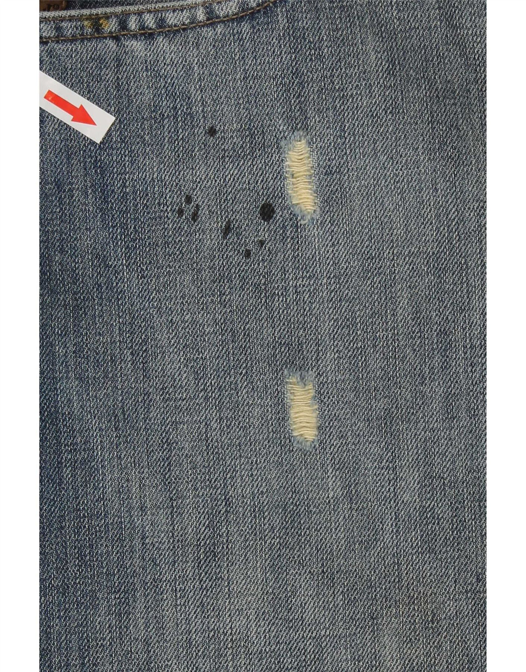 Armani Herren Distressed Straight Jeans W36 L30 Blaue Baumwolle
