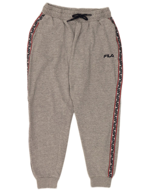 Fila Mens Graphic Tracksuit Trousers Joggers Medium Grey Colourblock