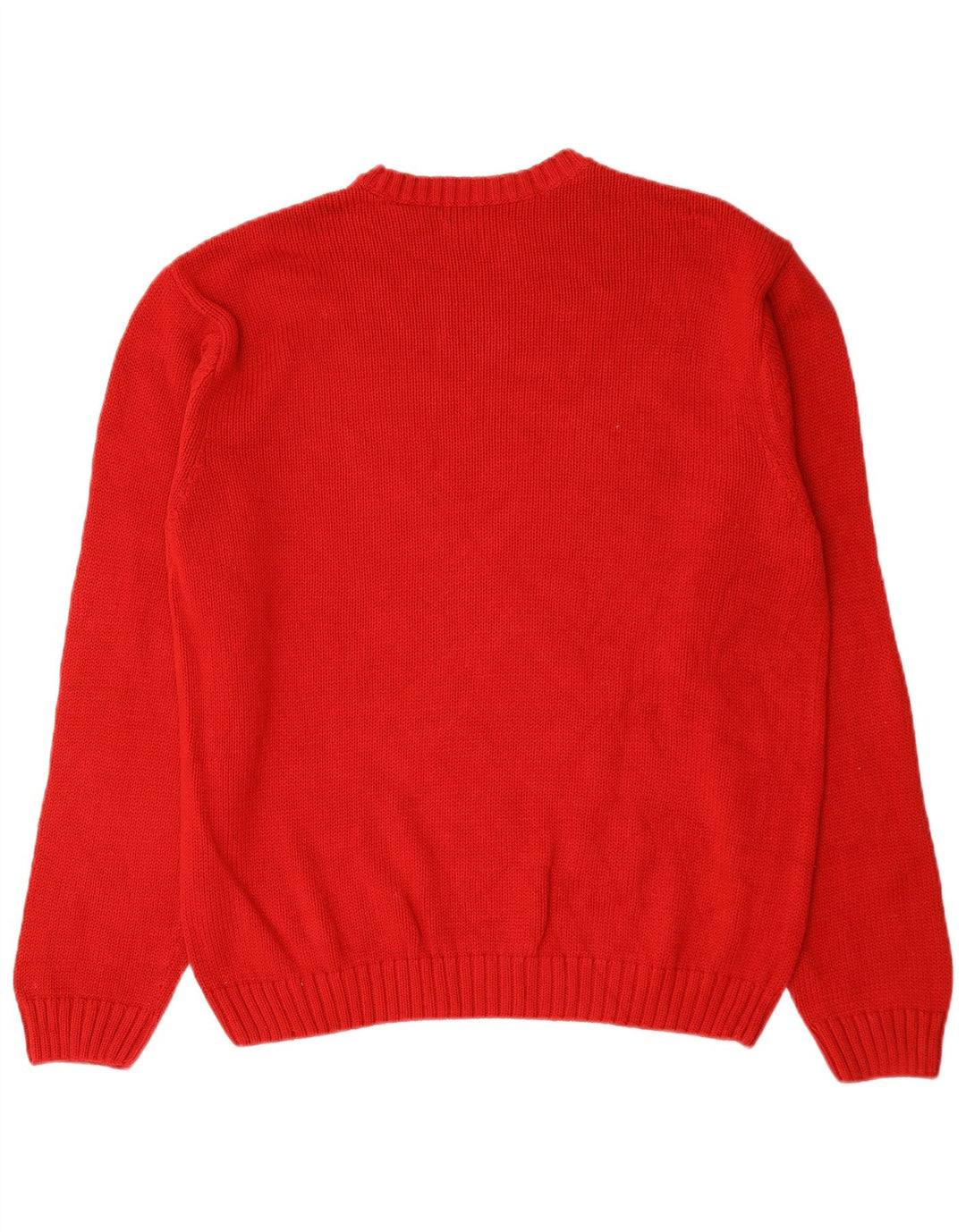Chaps Herren-Pullover mit Rundhalsausschnitt, Größe L, aus roter Baumwolle