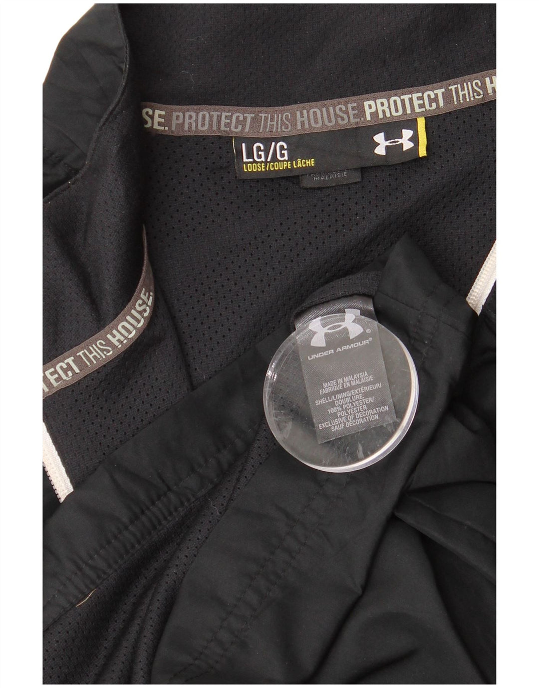 UNDER ARMOUR Herren-Trainingsanzug-Top-Jacke, großes schwarzes Polyester