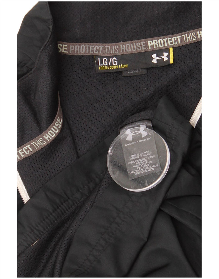 UNDER ARMOUR Herren-Trainingsanzug-Top-Jacke, großes schwarzes Polyester