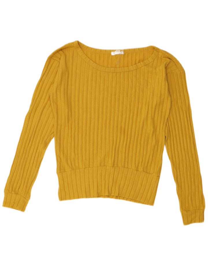 Billabong Damen Top Langarm UK 16 Large Gelb Polyester