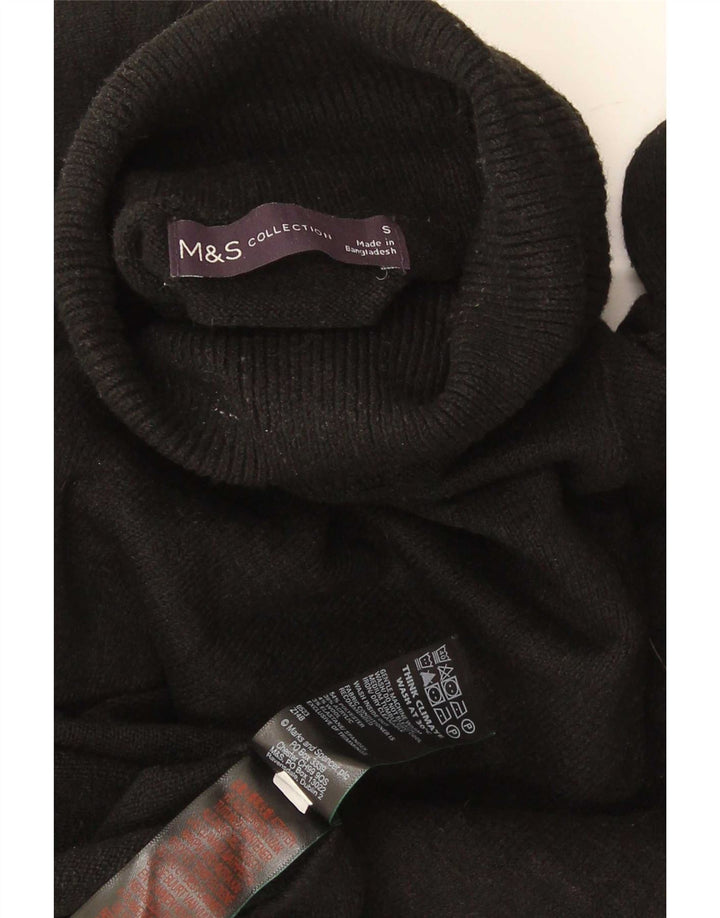 Marks & Spencer Herren-Pullover mit Rollkragen, Größe S, Schwarz, Polyester