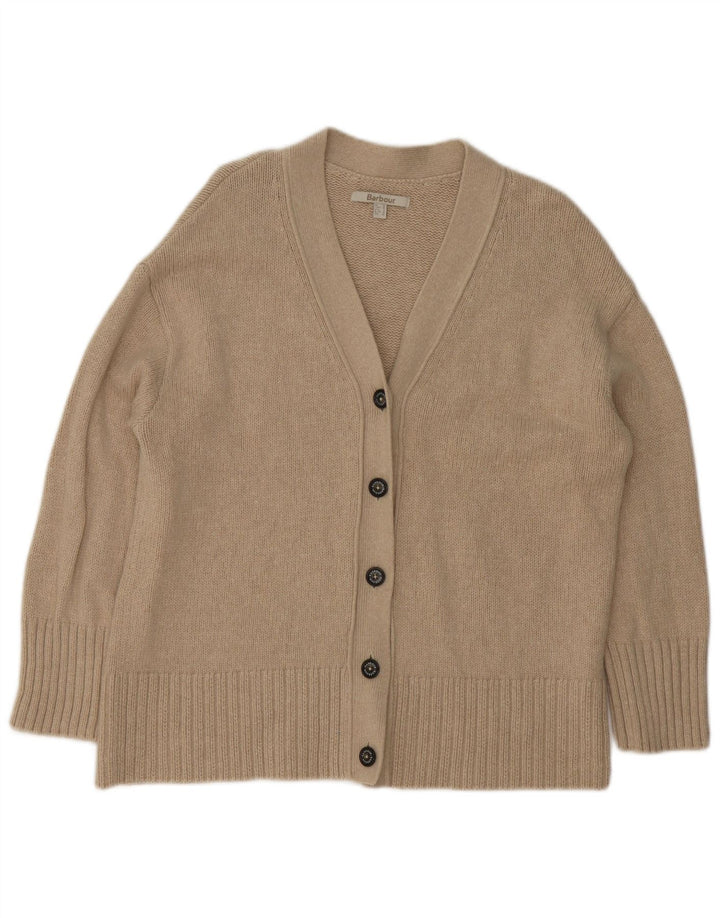 Barbour Damen-Strickjacke in Übergröße, Gr. 10, Größe S, Beige, Baumwolle