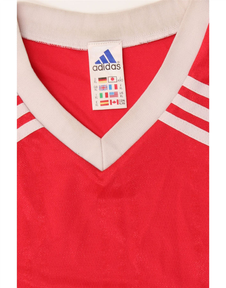ADIDAS Herren Grafik T-Shirt Top XL Rot Polyester