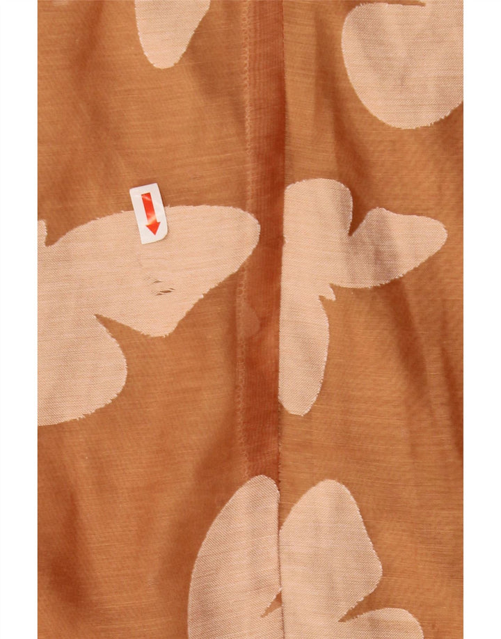 VINTAGE Womens See Through Sheath Dress UK 12 Medium Orange Butterfly