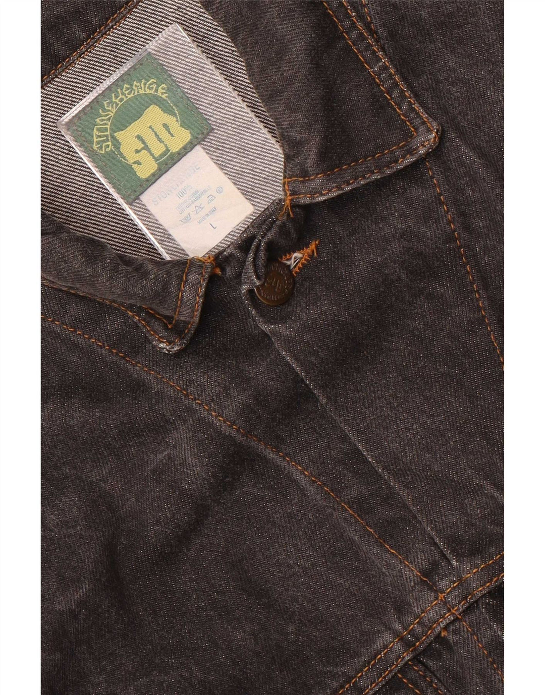 Vintage Herren Jeansjacke UK 40 Große schwarze Baumwolle