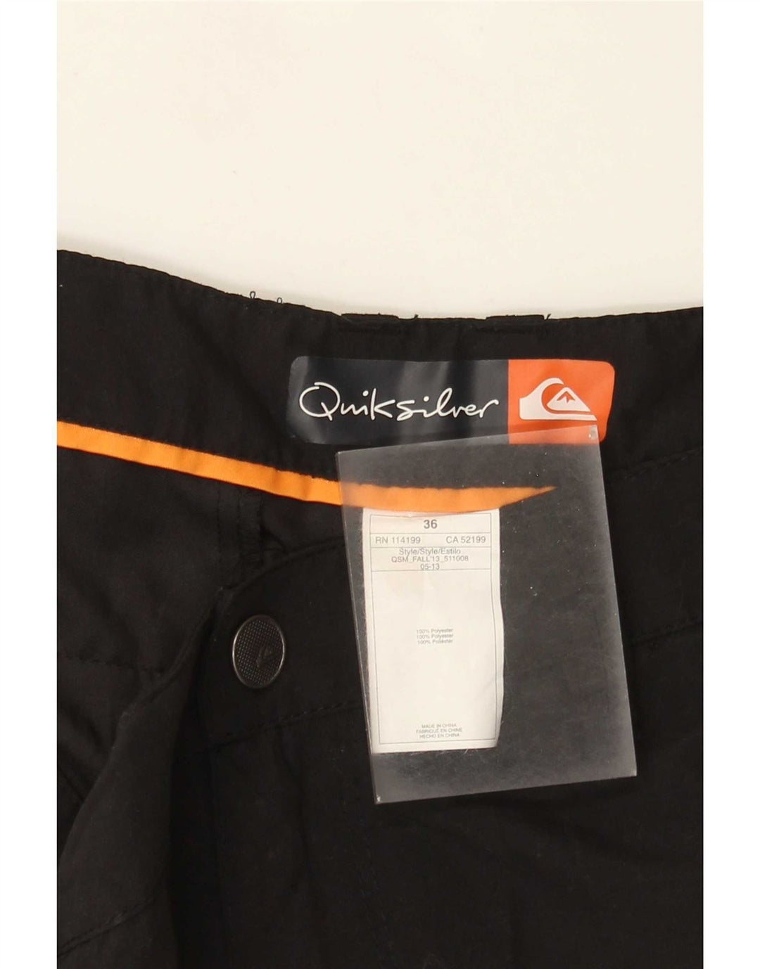 Quiksilver Herren Chinoshorts W36 Large Schwarz Polyester