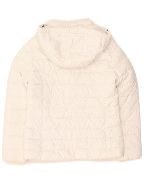 Tommy Hilfiger Wattierte Damenjacke mit Kapuze, UK 14, Mittelweiß, Polyester