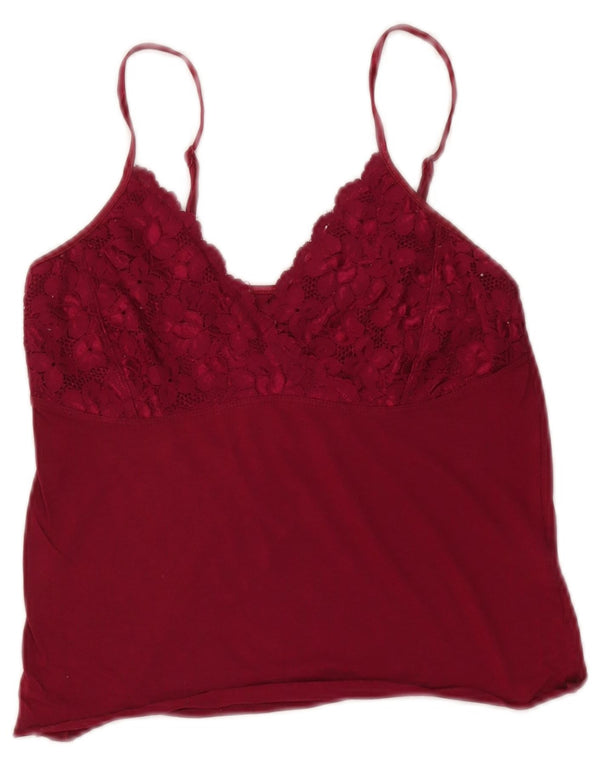 Jigsaw Damen Crop Cami Top UK 10 Small Burgund Modal