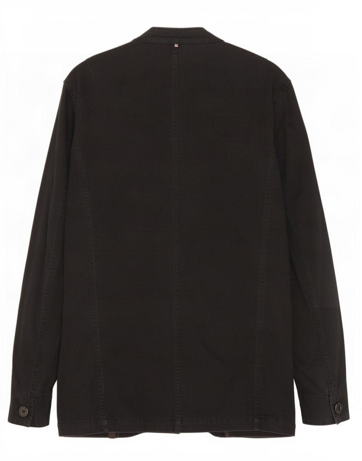 Pretty Green Herren-Militärjacke UK 38 Mittelschwarze Baumwolle