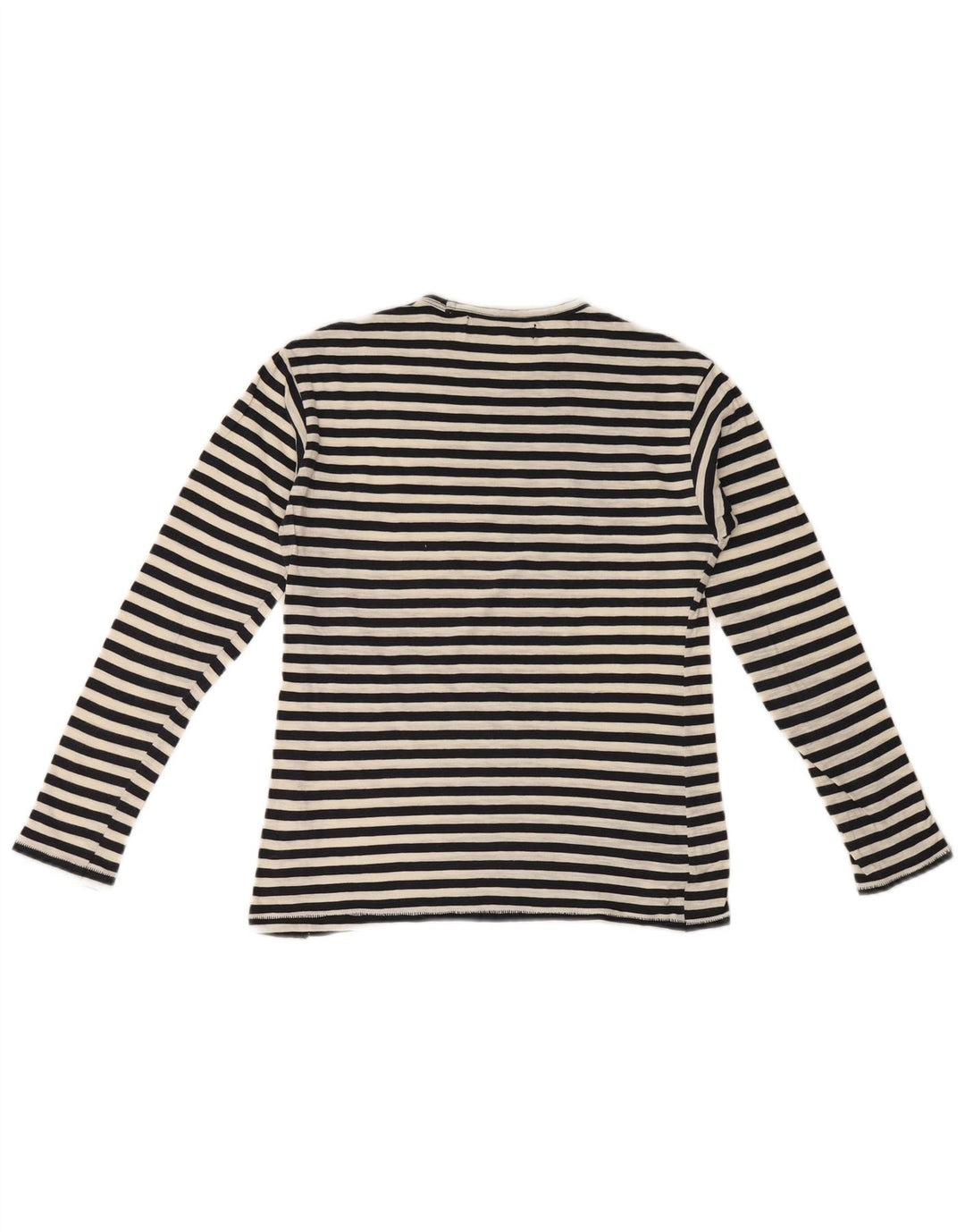Zara Damen Top Langarm UK 10 Small Schwarz gestreift