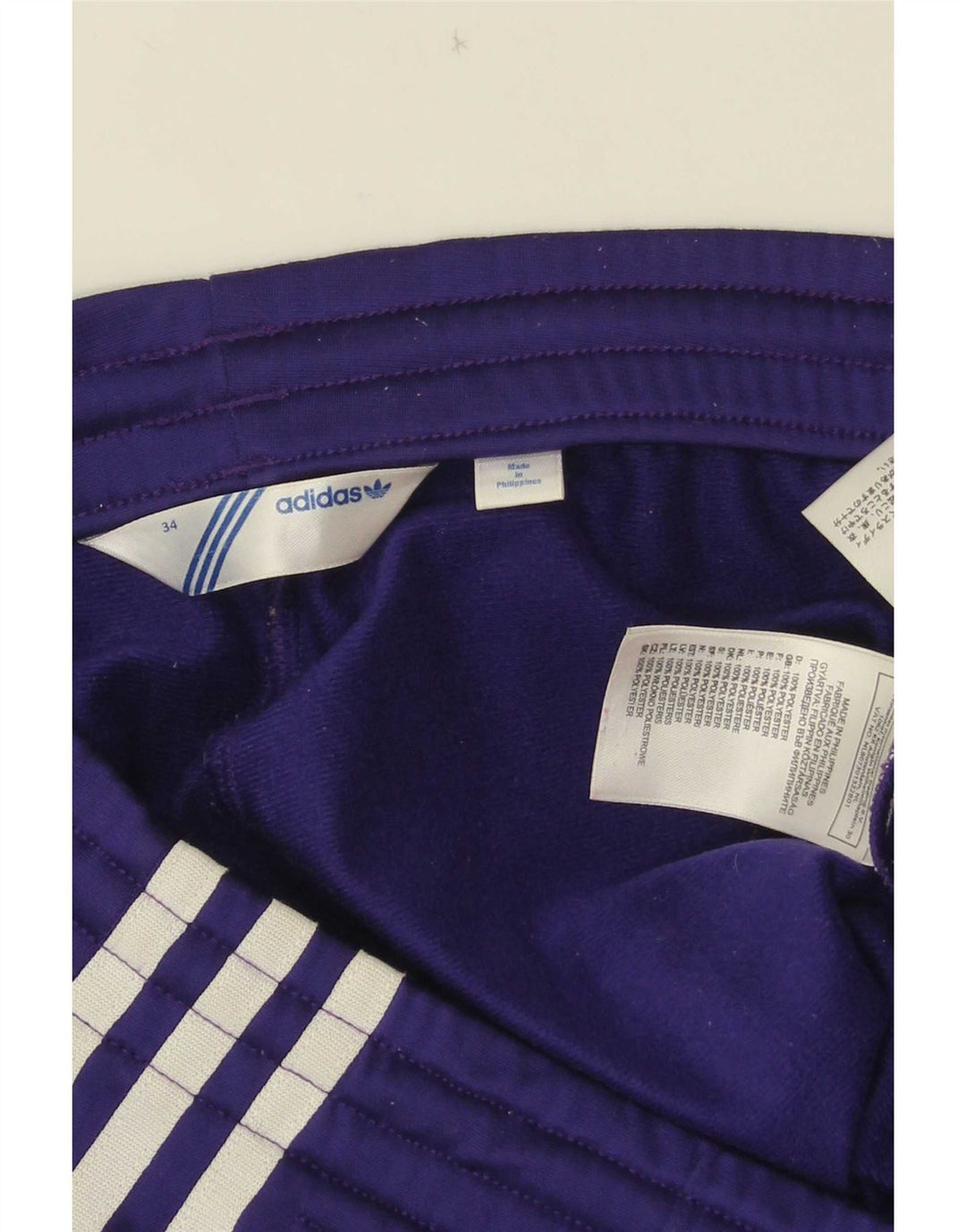 Adidas Damen Trainingshose EU 34 XS Lila Polyester