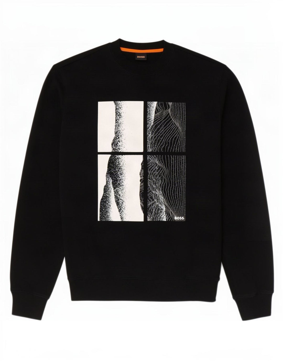 Hugo Boss Herren-Sweatshirt mit Grafik, mittelschwarze Baumwolle