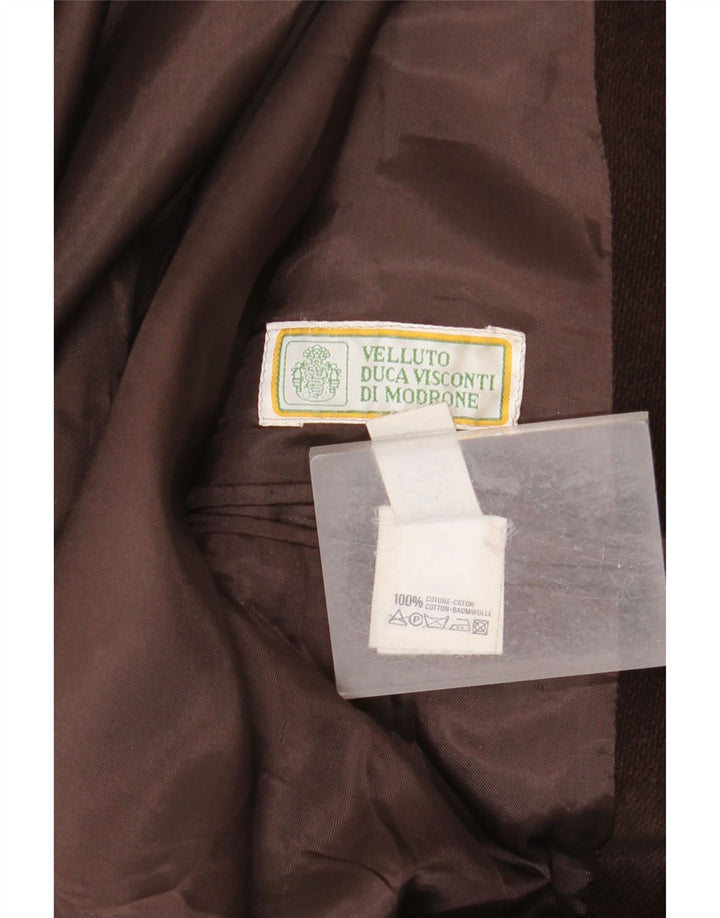 Velluto Duca Visconti Herren-Blazer mit 3 Knöpfen, IT 50, große braune Baumwolle