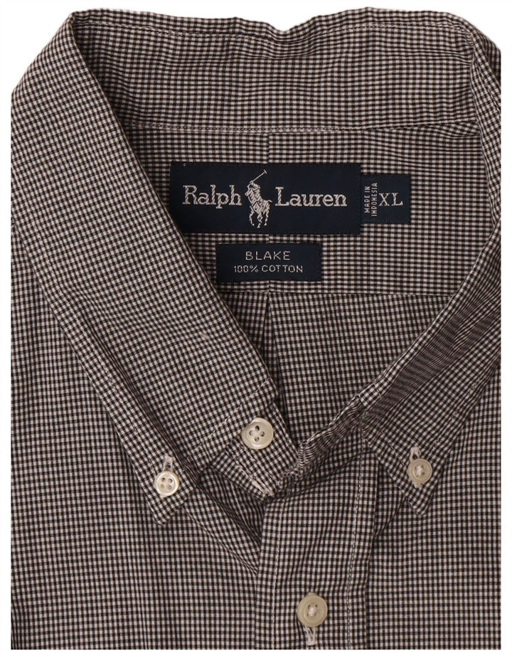 Ralph Lauren Herren Blake Hemd XL Grau Gingham Baumwolle