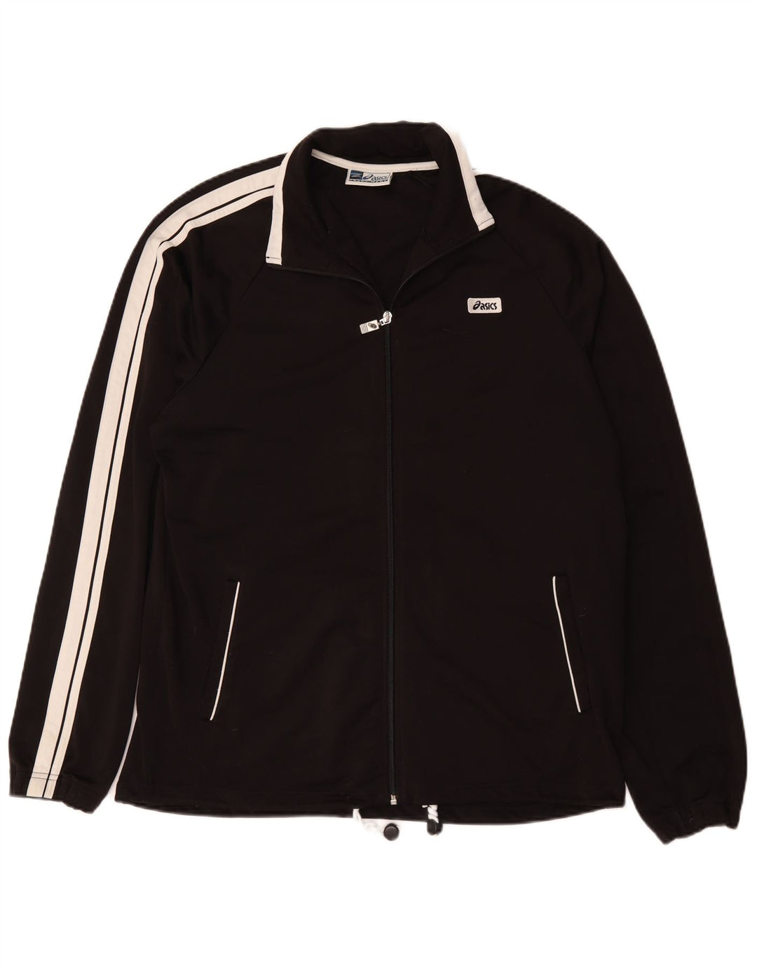 Asics Herren-Trainingsanzug-Top-Jacke, groß, Schwarz, Farbblock
