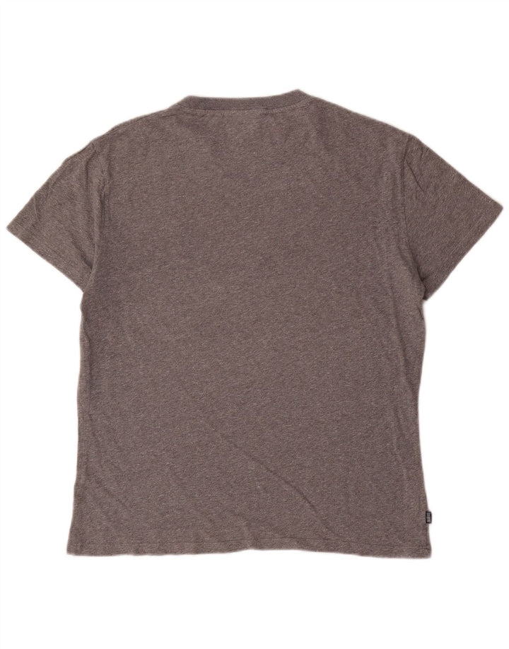 Superdry Damen T-Shirt-Oberteil UK 16 Large Grau gefleckte Baumwolle