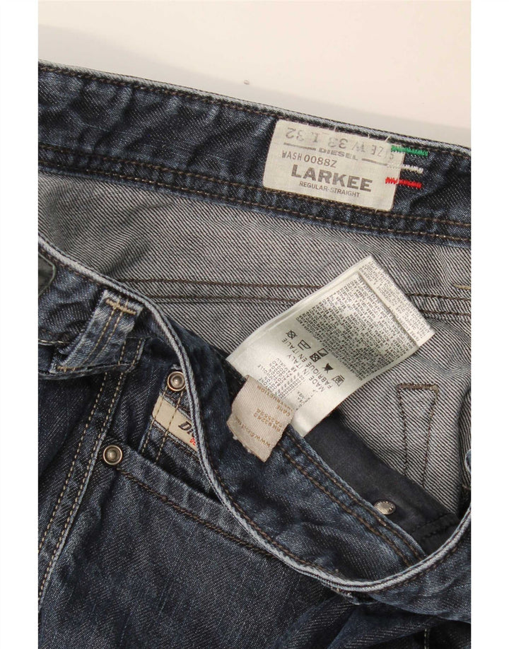 Diesel Herren Larkee Regular Straight Jeans W33 L32 Marineblaue Baumwolle