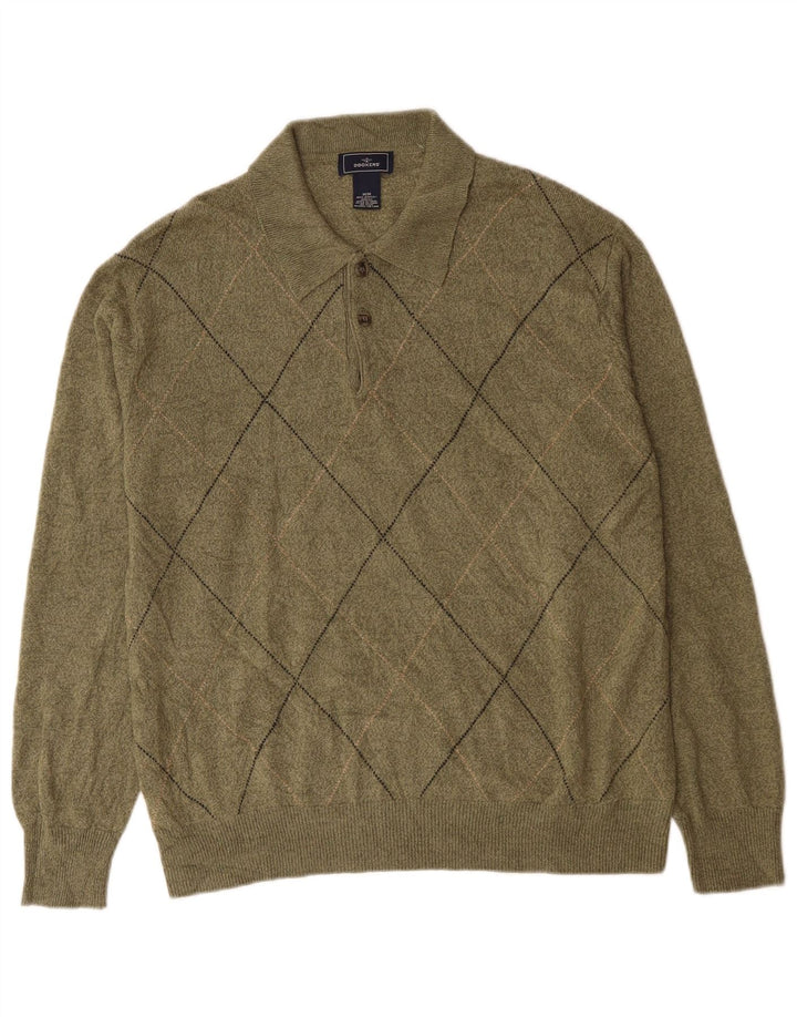 Dockers Herren-Pullover mit Rollkragen, Mittelkhaki, Argyle/Diamant-Acryl