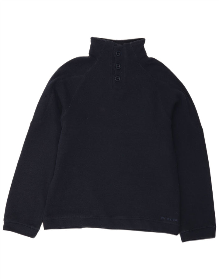 Animal Herren-Pullover mit Knopfkragen, mittleres Marineblau, Polyester