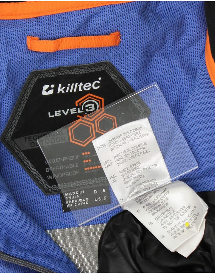 KILLTEC Mens Hooded Windbreaker Jacket UK 36 Small Blue Colourblock Vintage Killtec and Second-Hand Killtec from Messina Hembry 