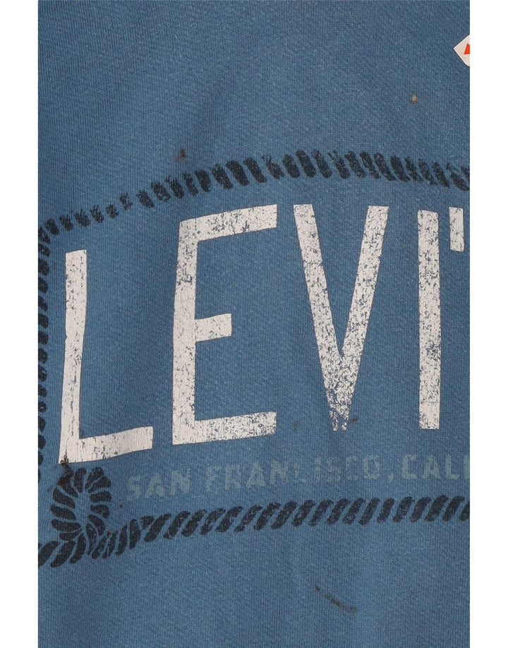 Levi's Herren-Pullover mit grafischem Kapuzenpullover, groß, aus blauer Baumwolle
