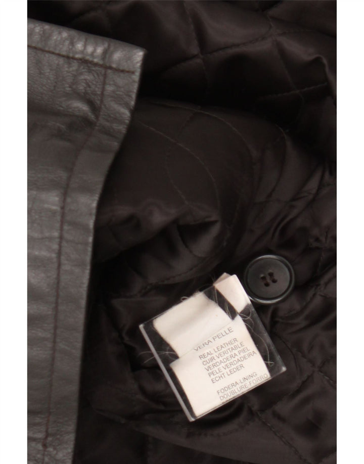 Vintage Damen Ledermantel IT 50 XL Braunes Leder