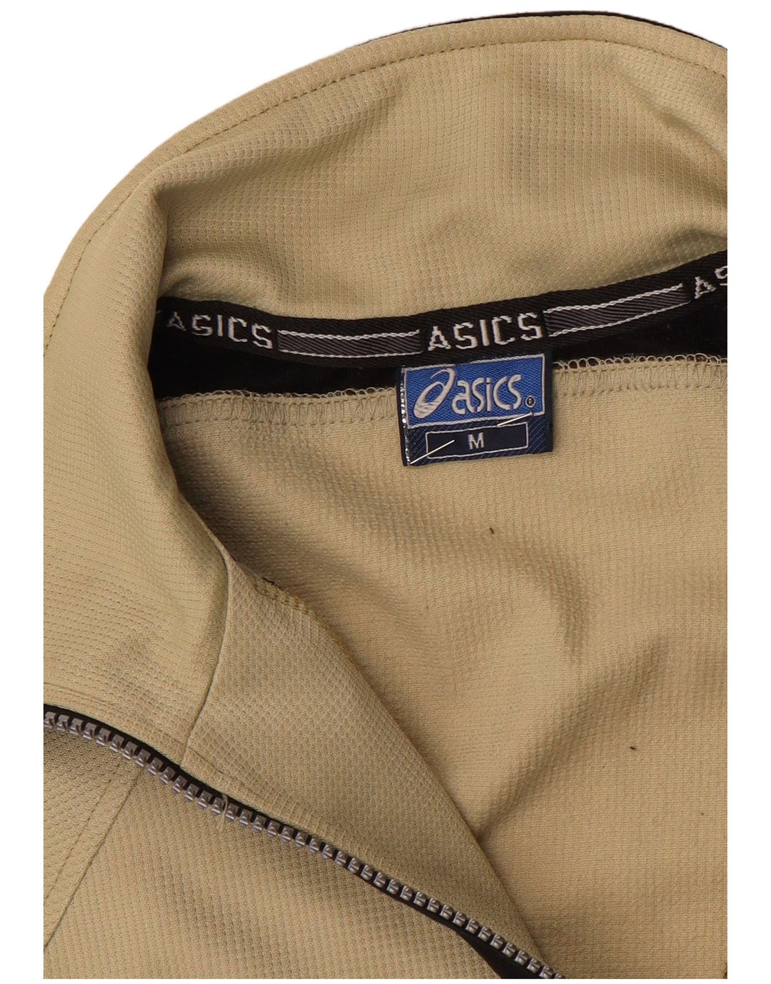 Asics Herren-Trainingsanzug-Top-Jacke, Mittelbeige, Farbblock