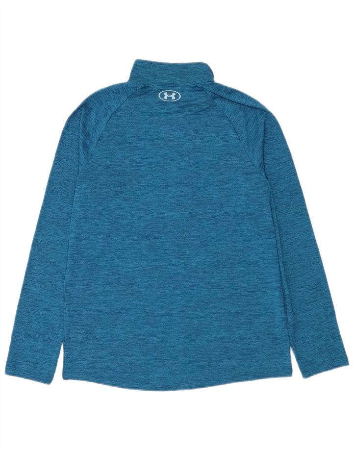 Under Armour Herren-Pullover-Trainingsoberteil mit Reißverschluss und Halsausschnitt, mittelblau meliert