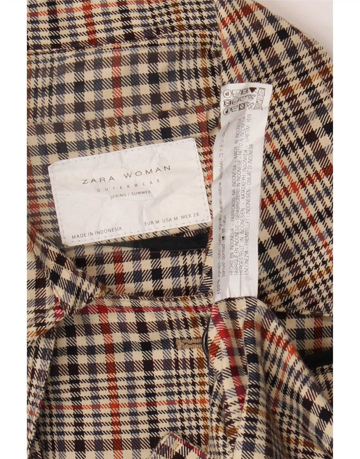Zara Damen Trenchcoat UK 14 Medium Mehrfarbiger Hahnentritt
