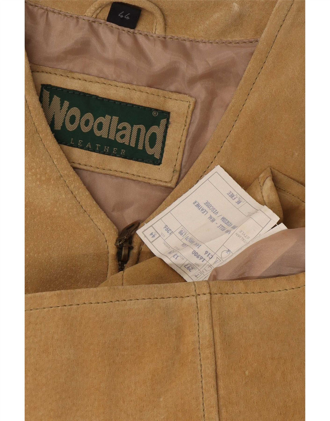 Woodland Damen Wildlederweste IT 44 Mittelbeiges Leder