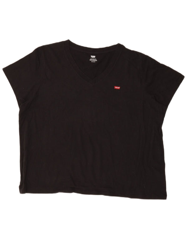 Levi's Damen-T-Shirt in Übergröße, Größe UK 22 3XL, schwarze Baumwolle