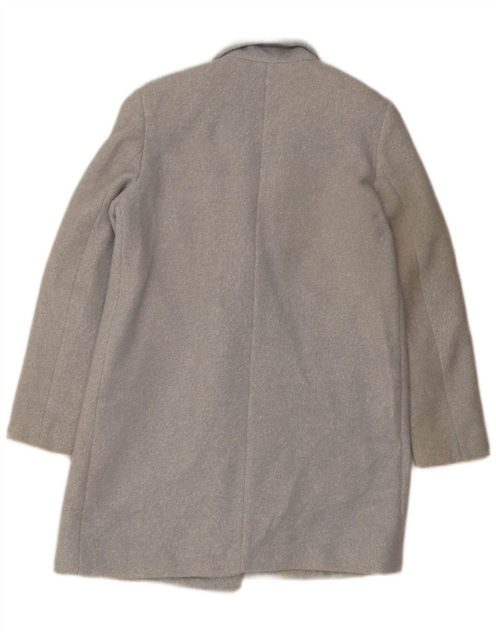 Zara Damen Übergroßer zweireihiger Mantel UK 6 XS Blau meliert