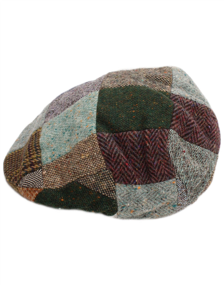 Jonathan Richard Damen-Schiebermütze, groß, mehrfarbig, Patchwork-Wolle, klassisch