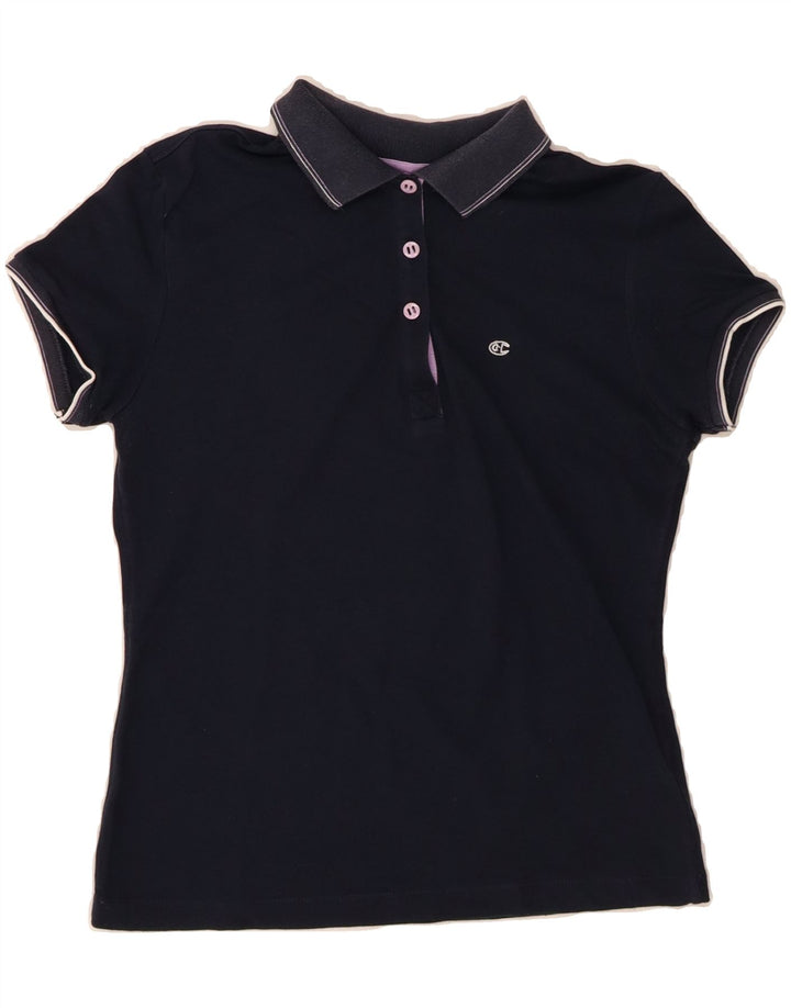 CHAMPION Womens Polo Shirt UK 12 Medium Navy Blue Cotton Vintage Champion and Second-Hand Champion from Messina Hembry 
