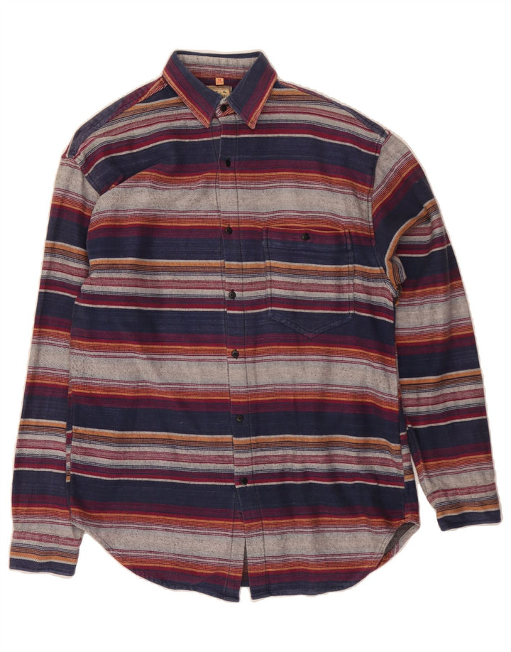 VINTAGE Mens Flannel Shirt Size 39/40 Medium Multicoloured Striped Cotton Vintage Vintage and Second-Hand Vintage from Messina Hembry 