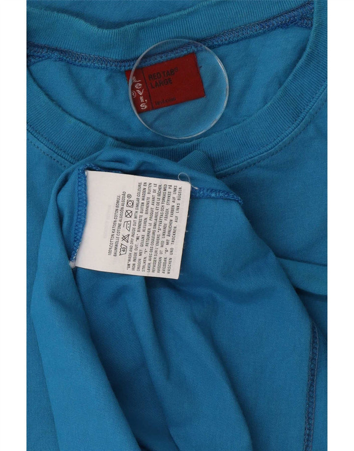 Levi's Herren-Oberteil mit Grafik, langärmlig, groß, blau, Colourblock-Baumwolle